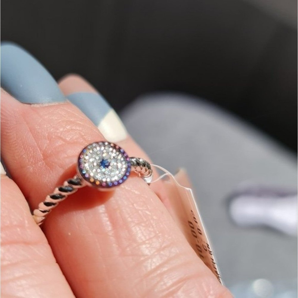 Effy NWTs 18KT Gold Over Sterling Silver Rainbow Diamond and Sapphire Ring - Picture 8 of 8